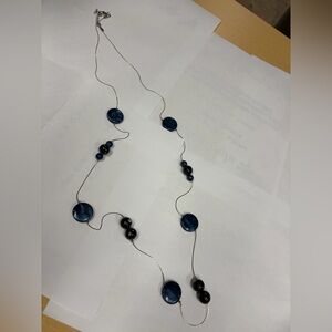 Dark Blue Beaded Necklace